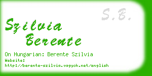 szilvia berente business card
